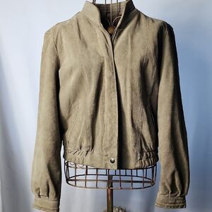 Vintage Suede Bomber Jacket Made In Korea